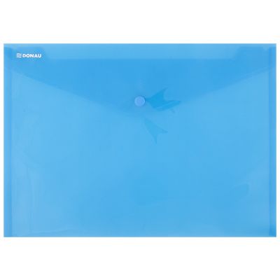 Envelope Wallet DONAU press stud, PP, A4, 180 micron, blue