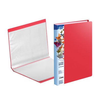 Transparent book A4 FOROFIS w/40 transp.pockets (red) PVC