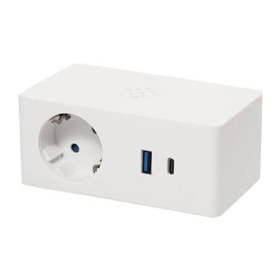 Laadimisjaam VersaQ laua külge kinnitatav: 1 pistikupesa+1 USB 5V ( 2 ports A+C )+juhtmevaba laadija/ valge