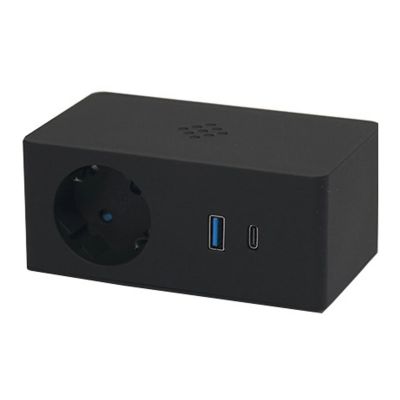 VersaQ desk-mounted charging station: 1 socket+1 USB 5V ( 2 ports A+C )+wireless charger/ black