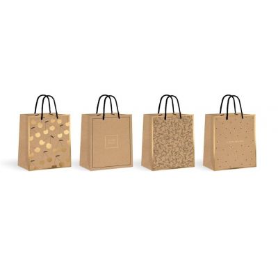 Kinkekott Kraft Gold 150g 18x23x10cm, assortii, Interdruk