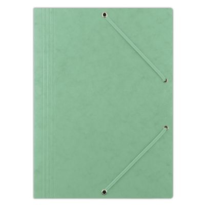 Elasticated File DONAU, pressed board, A4, 390gsm, 3 flaps, green