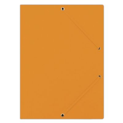 Elasticated File DONAU, pressed board, A4, 390gsm, 3 flaps, orange