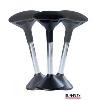 Pukktool/Ergonoomiline töötool SUN-FLEX Active 62-71cm, iste  D-310mm, jalg D-290mm, kaal 5,6kg/ Black-must kangas, must jalg