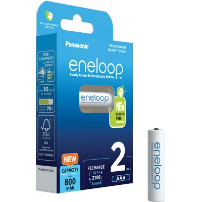 Akupatareid Panasonic eneloop AAA 800mAh, 2 akupatareid