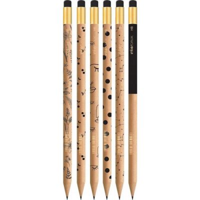 Graphite pencil with eraser Line Art HB, assortment, Interdruk