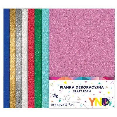 Käsitöövahtplast Glitter 002 A4 kompl 8 värvi, paksus 2mm, Interdruk