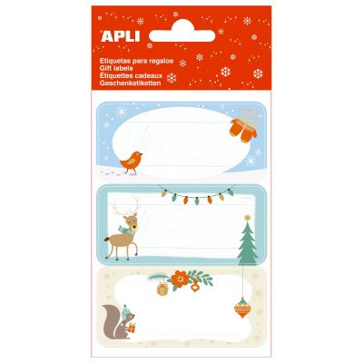 Christmas Gift labels, 9 pcs. - Squirel, Apli