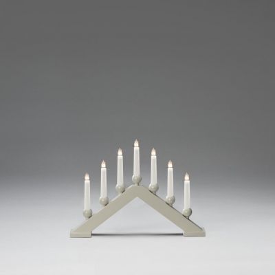 Candlestick wood matt beige, 7 bulbs, 230V