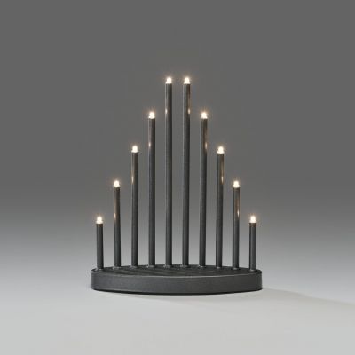 Metal candlestick, 10 wwLED light, H-25cmx L-20cm, black cable L-180cm, IP20 transformer / anthracite gray, indoor