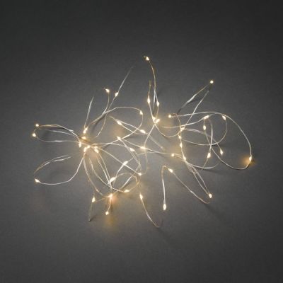 Light chain with delicate silver cable, 100 amber MicroLED light, L-1490cm, IP20 transformer/ indoor