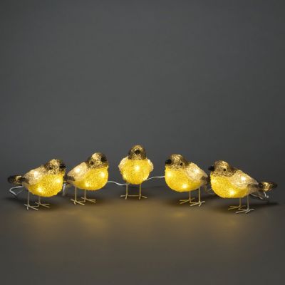 Light chain BIRDS 5pcs, H-10cm, L-500cm, 40ww with LED light+ IP44 transformer/ outdoor and indoor