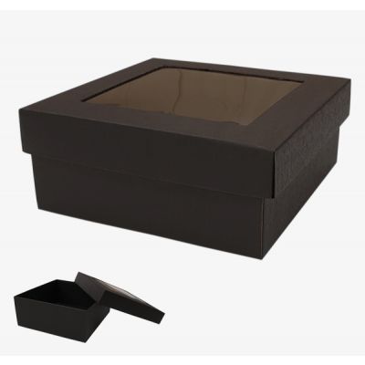 Cardboard box with window 310x310x120mm black