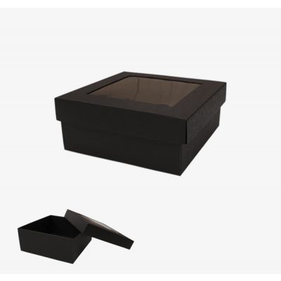 Cardboard box with window 240x240x80mm black