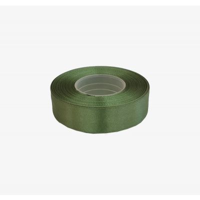 Satin ribbon 25mm x 32m, moss green