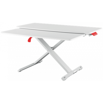 Reguleeritav tööpind lauale Leitz Ergo Cosy Standing Desk Converter with sliding tray, light grey, kõrgus 72mm - 380mm