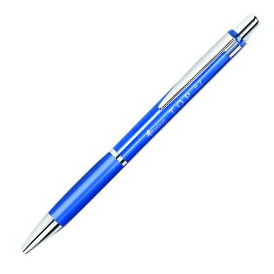 Ballpoint pen retractable Forpus TOP, 0,7mm, blue, rubber finger rest, metal clip