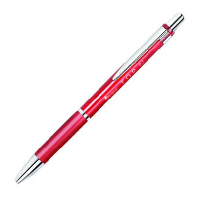 Ballpoint pen retractable Forpus TOP, 0,7mm, red, rubber finger rest, metal clip