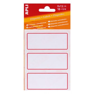 School labels Apli red trimming 78x34mm 18pcs