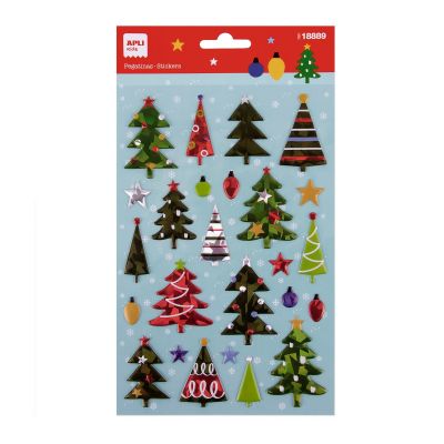 Christmas trees stickers Apli 25 pcs
