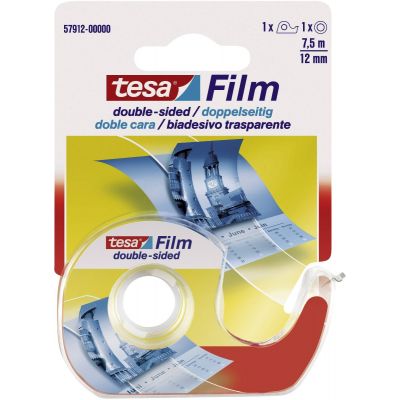 Double Sided Adhesive Tape, Transparent, Dispenser 12mm x 7.5m, Tesa