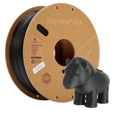PLA filament 3D-printerile Polymaker PolyTerra Charcoal Black, must, 1,75mm, 1kg