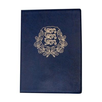 Covers for the diploma with a golden coat of arms, A5, blue
