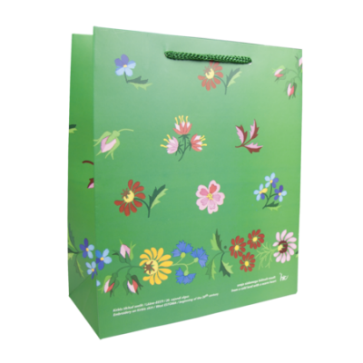 Gift bag Kirbla embroidered skirt green 220x100x260mm