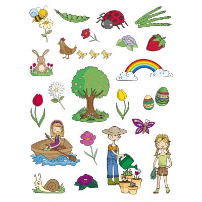Thematic educational stickers Spring, removable, 264pcs, Apli