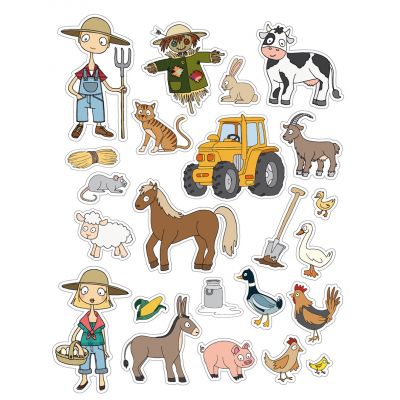Thematic educational stickers Farm, removable, 276pcs, Apli