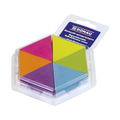 Self-adhesive Pad DONAU, triangle, 43x50mm, 6x150 sheets, neon