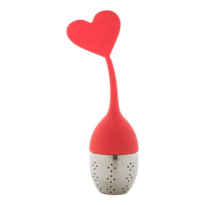 Tea infuser JASMIN red heart, silicone