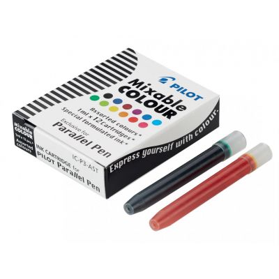 Set of 6 Fountain pen refills for Parallel Pen - Assorted colors