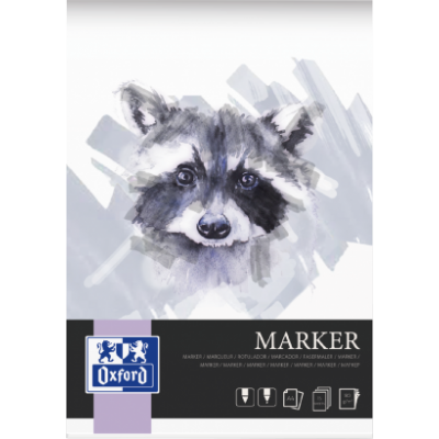 Drawing pad for marker 180 gsm 15 sheets glued Oxford
