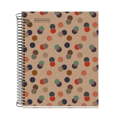 Folder A5 80l 5x5 line spiral 2 holes ECOCONFETTI Miquelrius