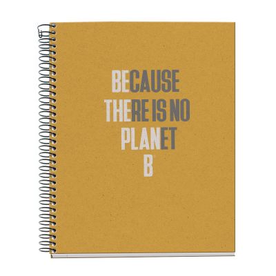 Folder A5 120l 5x5 square spiral 2-hole, 4-color index, from recycled materials ECOALF MUSTARD Miquelrius