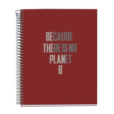 Folder A5 120l 5x5 square spiral 2-hole, 4-color index, from recycled materials ECOALF RED Miquelrius
