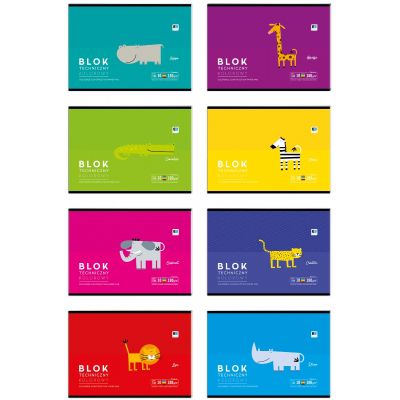 Colored cardboard mix Black&Blue Kids A4 180g/m2 10 sheets in block, assortment, Interdruk