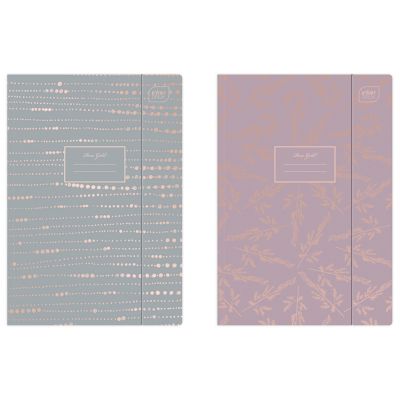 Folder A4+ with rubber Metallic Rose Gold assortment, Interdruk