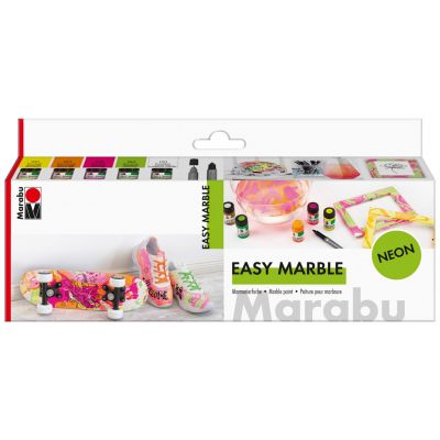 Marbling paint set Marabu Easy Marble 5x15ml Neon+marker