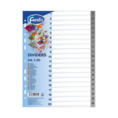 Dividers 1-20  A4 PP Forofis