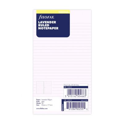 Märkmelehed Filofax Personal 30  lehte, Lavendel, jooneline