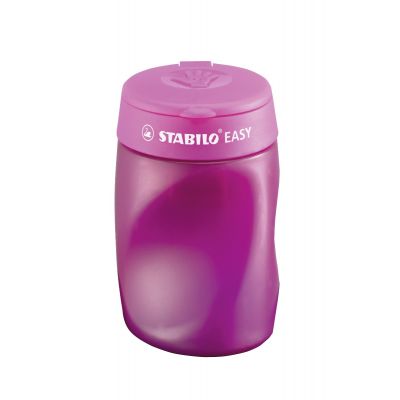 Pencil sharpener Stabilo Easy with closeable lead, for 3 different leads, for right-handers, pink