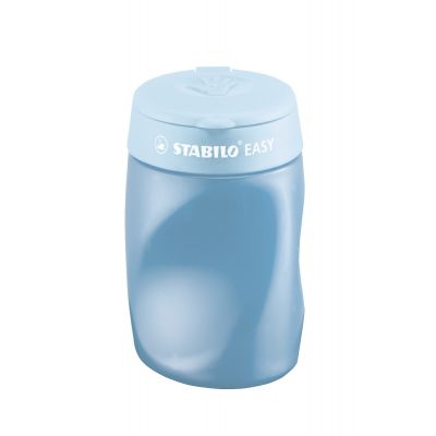 Pencil sharpener Stabilo Easy with closeable lead, for 3 different leads, for right-handers, blue
