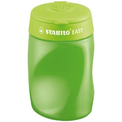 Pencil sharpener Stabilo Easy with closeable lead, for 3 different leads, for right-handers, green
