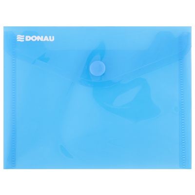 Envelope Wallet DONAU press stud, PP, A6, 180 micron, blue