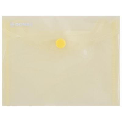 Envelope Wallet DONAU press stud, PP, A6, 180 micron, yellow