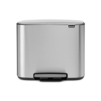 Prügikast 11+23L pedaaliga, Brabantia, BO, K-44cm,L-54xS-36,5cm/ Matt Steel FPP, matt teras