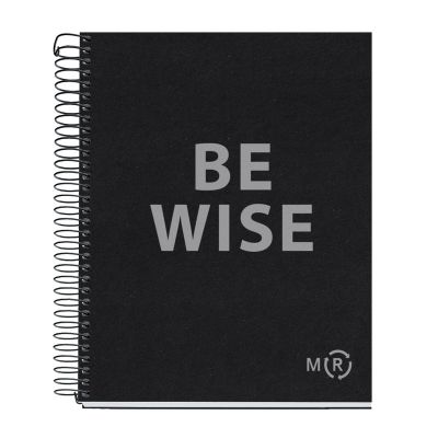 Folder A5 80l 5x5 square spiral 2 holes BE ECO ANTHRACITE Miquelrius