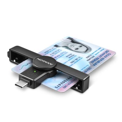 Kiipkaardilugeja Axagon CRE-SMPC Type-C ID-kaardi lugeja SmartCard PocketReader, Win/Mac/Linux/Android, USB-C